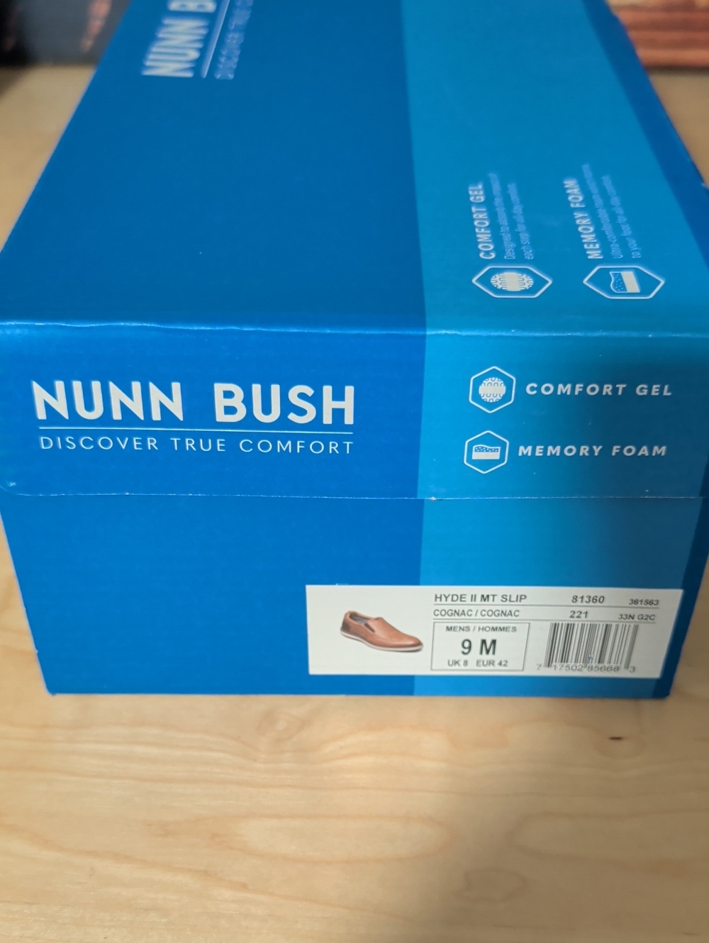 Nunn Bush Bright Blue Shoe Box with Branding